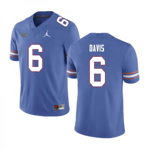 Men #6 Shawn Davis Florida Gators College Football Jersey Blue